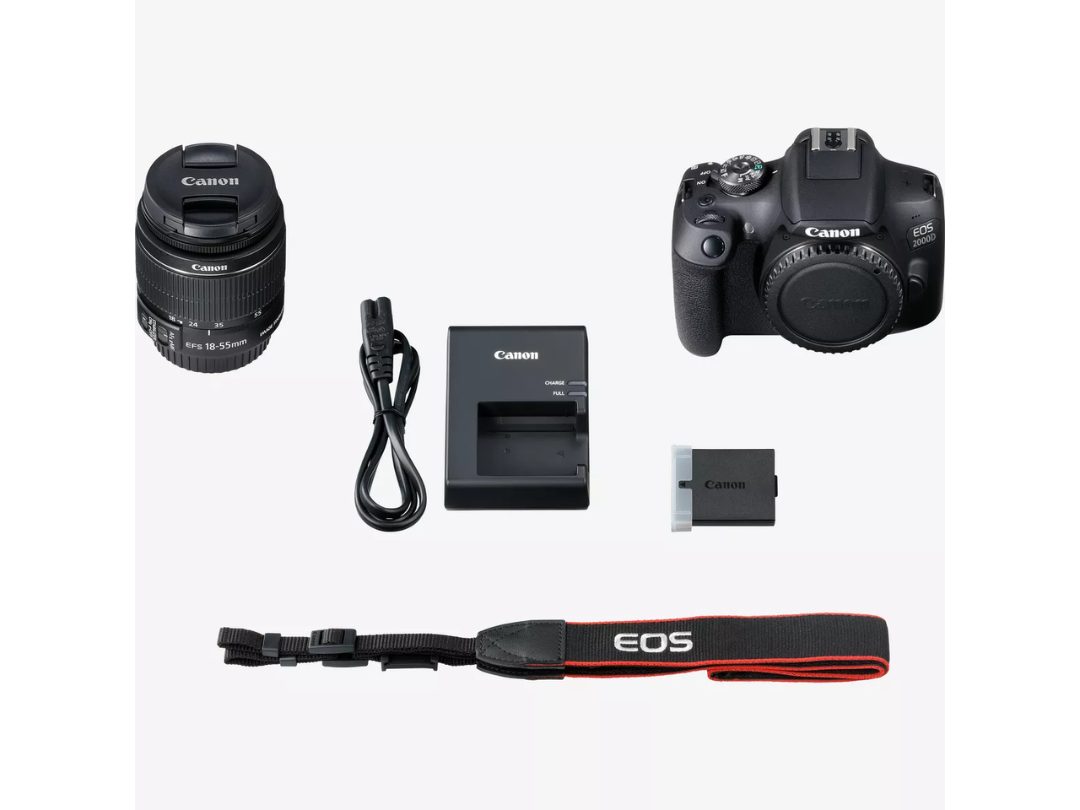 Canon EOS 2000D DSLR + 18-55mm Lens Kit – Beginner Camera Qatar Canon EOS 2000D DSLR + 18-55mm Lens Kit – Beginner Camera Qatar